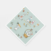 Serviette En Papier Poubelles de Pâques Motif Oeuf et carottes Chasse  (Coin)