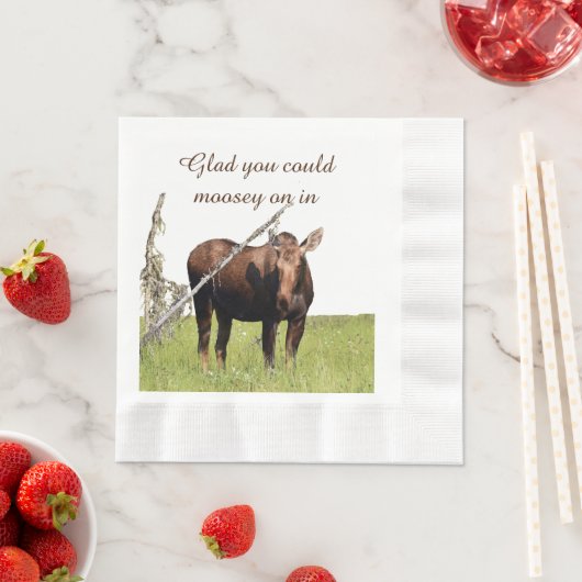 Serviette En Papier Poucheon moulé Napkin avec orignon (En situation)