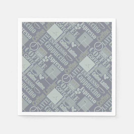 Serviette En Papier Pouf à café d'amour (Devant)