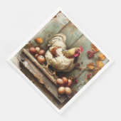 Serviette en papier Poulailler rustique (Coin)