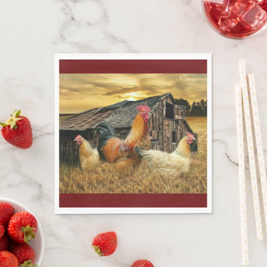Serviette En Papier Poules de coq Russe Grotte Coop (En situation)