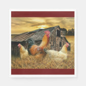 Serviette En Papier Poules de coq Russe Grotte Coop (Devant)