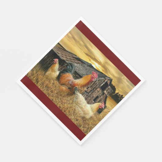 Serviette En Papier Poules de coq Russe Grotte Coop (Coin)