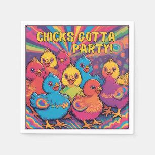 Serviette En Papier Poules de Fête