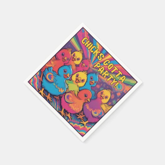 Serviette En Papier Poules de Fête (Coin)