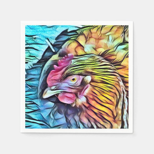 SERVIETTE EN PAPIER POULET (Devant)