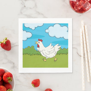 Serviette En Papier Poulet Courant Dans Une Serviette Papier