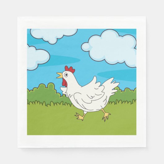 Serviette En Papier Poulet Courant Dans Une Serviette Papier (Devant)