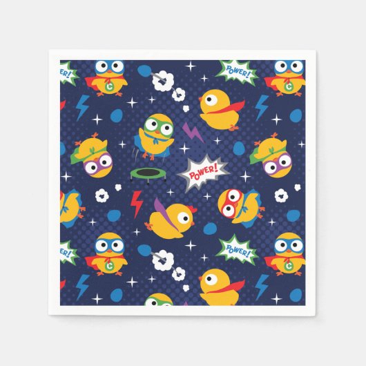 Serviette En Papier Poulet de superhéros (Devant)