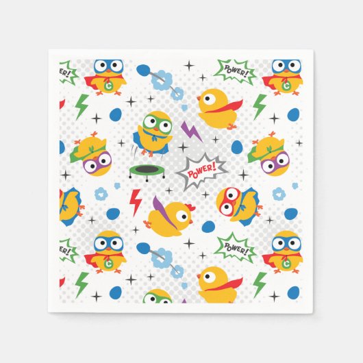 Serviette En Papier Poulet de superhéros (Devant)