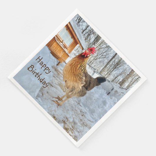 Serviette En Papier Poulet Dignifié Joyeux Anniversaire (Coin)