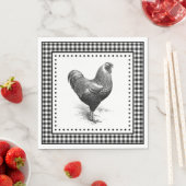 Serviette En Papier Poulet Gingham (En situation)