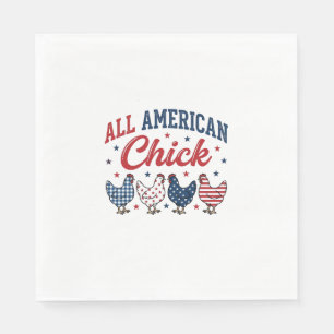 Serviette En Papier Poulet patriotique tout américain Design de t-shir