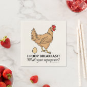 Serviette En Papier Poulet Poops Petit-déjeuner Drôle Design (En situation)