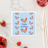 Serviette En Papier Poulet rouge à coq garçons Joyeux anniversaire (En situation)