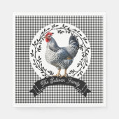 Serviette En Papier Poulet rougeâtre de la campagne Poulet En vichy ch (Devant)