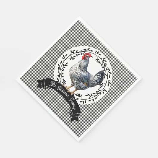 Serviette En Papier Poulet rougeâtre de la campagne Poulet En vichy ch (Coin)