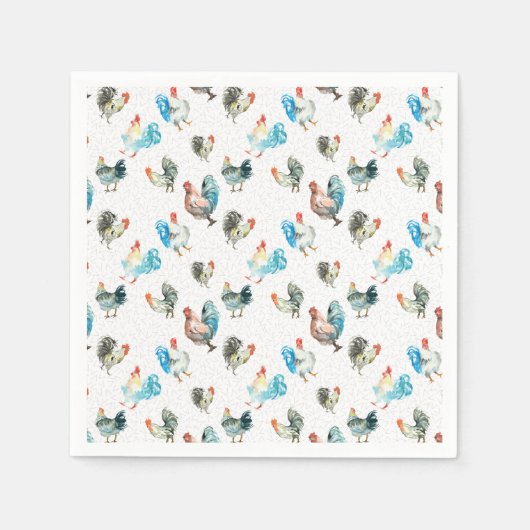 Serviette En Papier Poulets Amateurs De Poules De Pays (Devant)