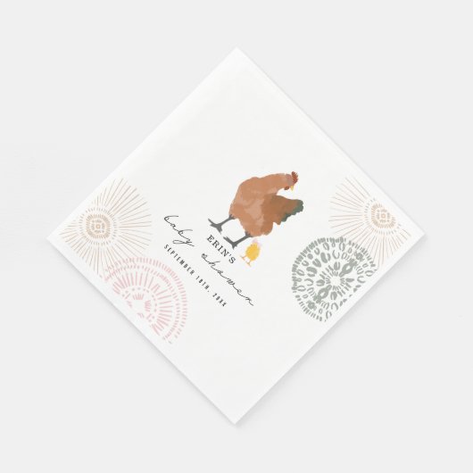 Serviette En Papier Poulets Baby shower poussin (Coin)