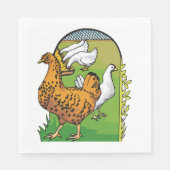 Serviette En Papier Poulets de ferme (Devant)