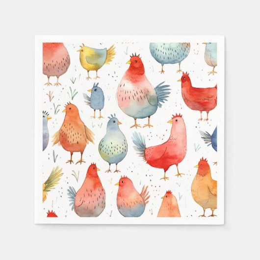 Serviette En Papier Poulets d'élevage (Devant)