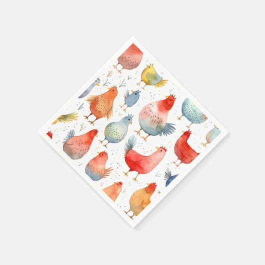 Serviette En Papier Poulets d'élevage (Coin)