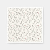 Serviette En Papier Poulets en encre (Devant)