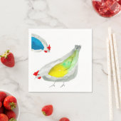 Serviette En Papier Poulets mignons aquarelle (En situation)