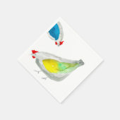 Serviette En Papier Poulets mignons aquarelle (Coin)