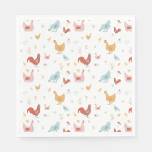 Serviette En Papier Poulets Mignons Poules et Poussins
