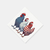 Serviette En Papier Poulets patriotiques (Coin)