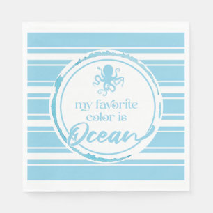Serviette En Papier Poulpe Bleu Côtier