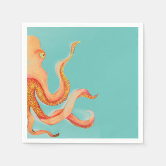 Serviette En Papier poulpe orange