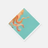 Serviette En Papier poulpe orange (Coin)