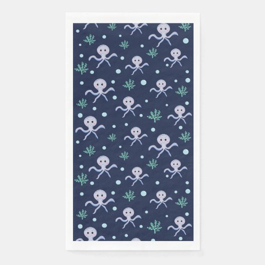 Serviette En Papier Poulpe sous la mer motif pour enfants (Devant)