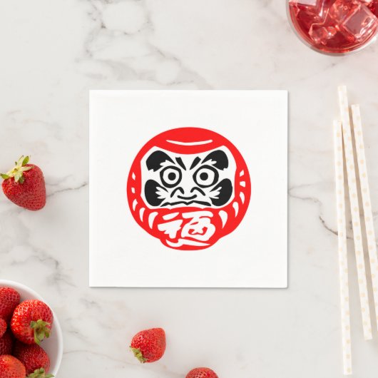 Serviette En Papier Poupée Daruma (En situation)