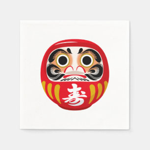 Serviette En Papier Poupée Daruma (charme traditionnel japonais de bon