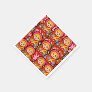 Serviette En Papier Poupée de nidification russe - Matryoshka