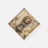 Serviette En Papier Poupée déplaisante avec poupée rose (Coin)