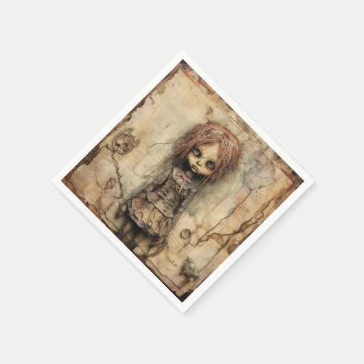 Serviette En Papier Poupée déplaisante avec poupée rose (Coin)