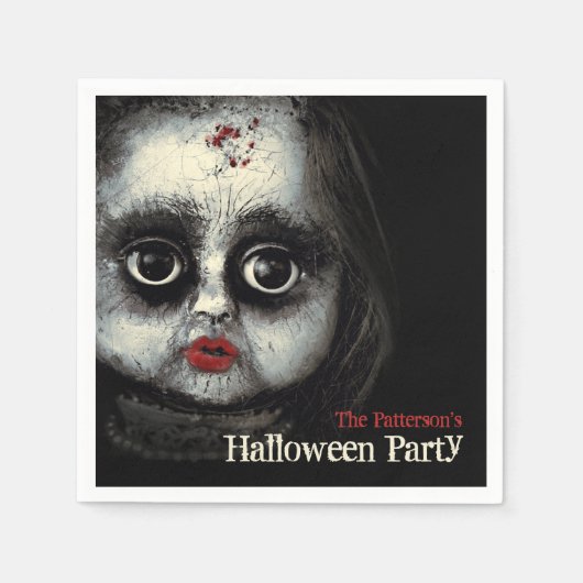 Serviette En Papier Poupée déplaisante Haunted Halloween Party avec le (Devant)