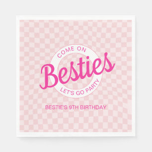 Serviette En Papier Poupée rose rétro Laissons Aller Fête Anniversaire