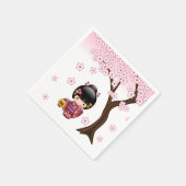 Serviette En Papier Poupée Sakura Kokeshi - jolie fille japonaise Geis (Coin)