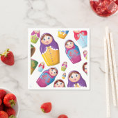 Serviette En Papier Poupées Matryoshka, Poupées Russes Nichant. (En situation)