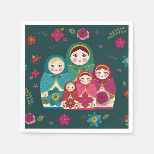 Serviette En Papier Poupées russes (Devant)