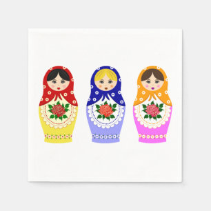 Serviette En Papier Poupées russes d'emboîtement de matryoshka