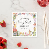 Serviette en papier pour 1er anniversaire fée (En situation)