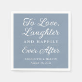 Serviette En Papier Pour aimer rire Dusty Blue Mariage serviettes (Devant)