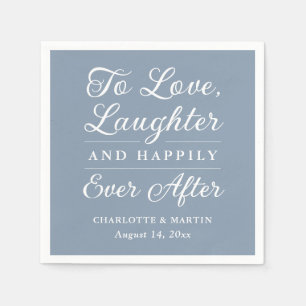 Serviette En Papier Pour aimer rire Dusty Blue Mariage serviettes