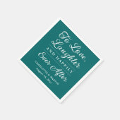Serviette En Papier Pour aimer rire Mariage Turquoise serviettes (Coin)